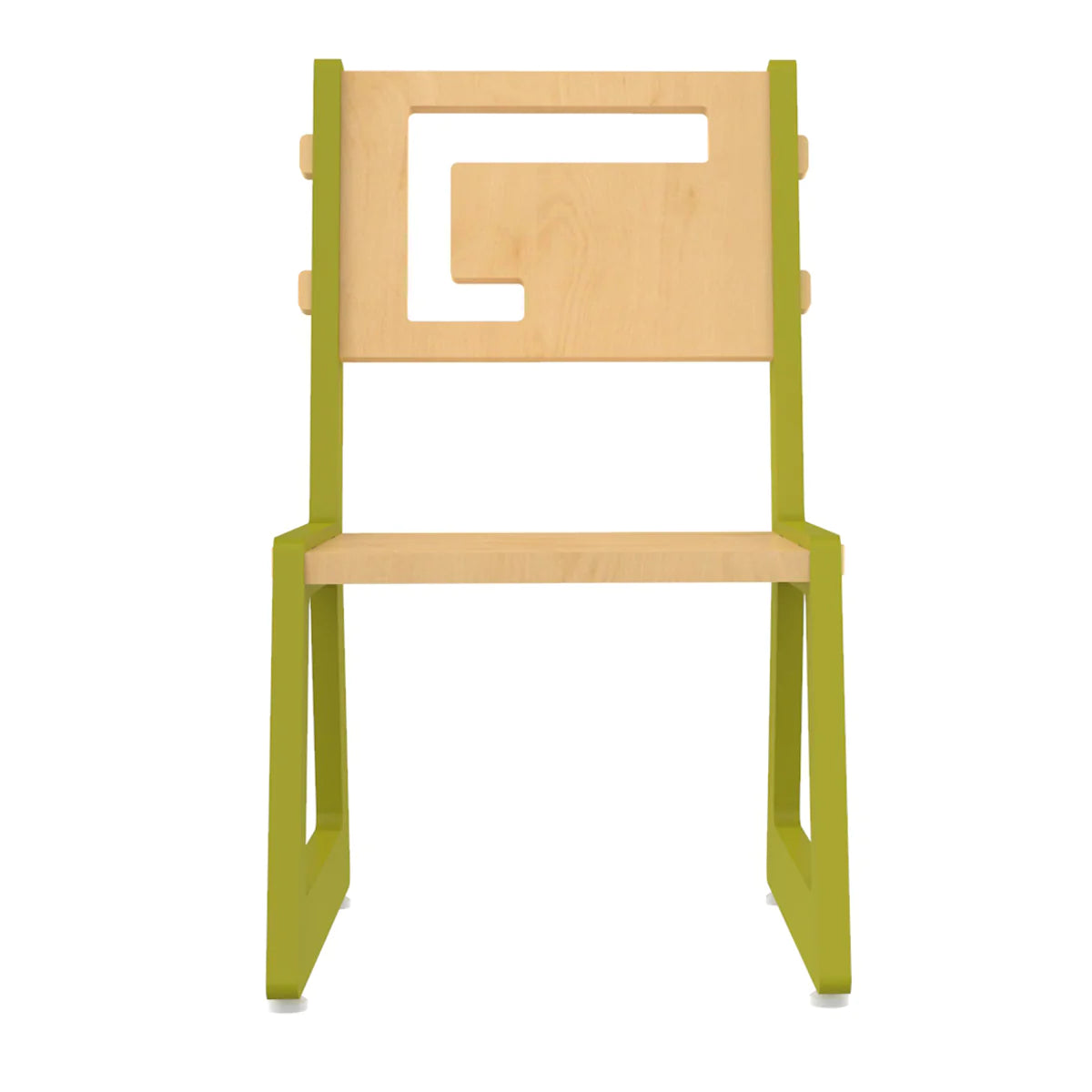 Buy Blue Apple Wooden Chair - Green - Front View - SkilloToys.com