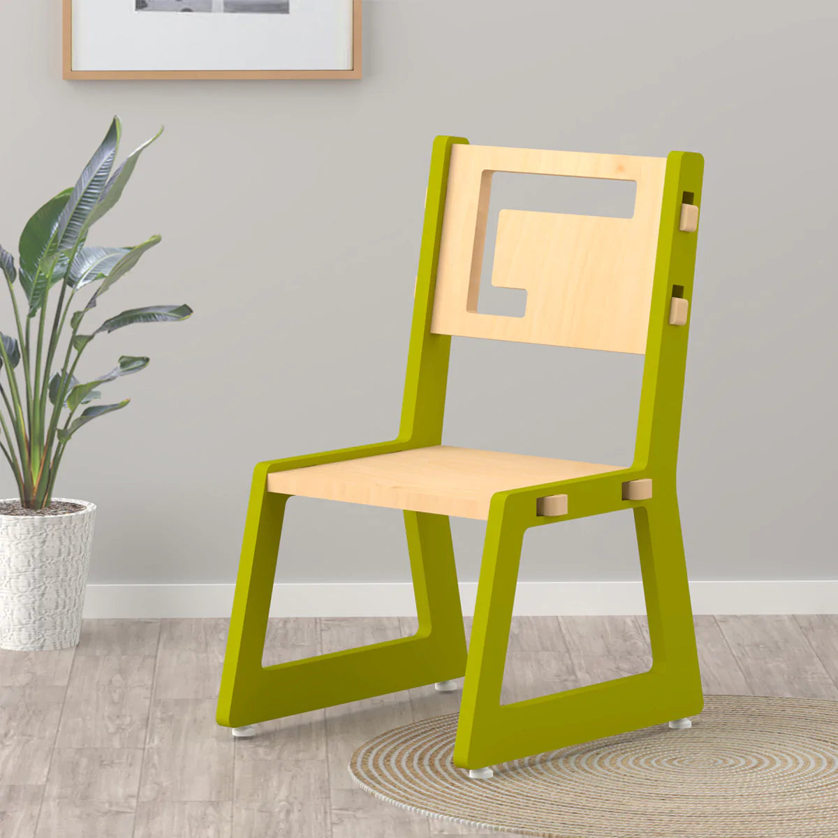 Buy Blue Apple Wooden Chair - Green - Learning Furniture - SkilloToys.com