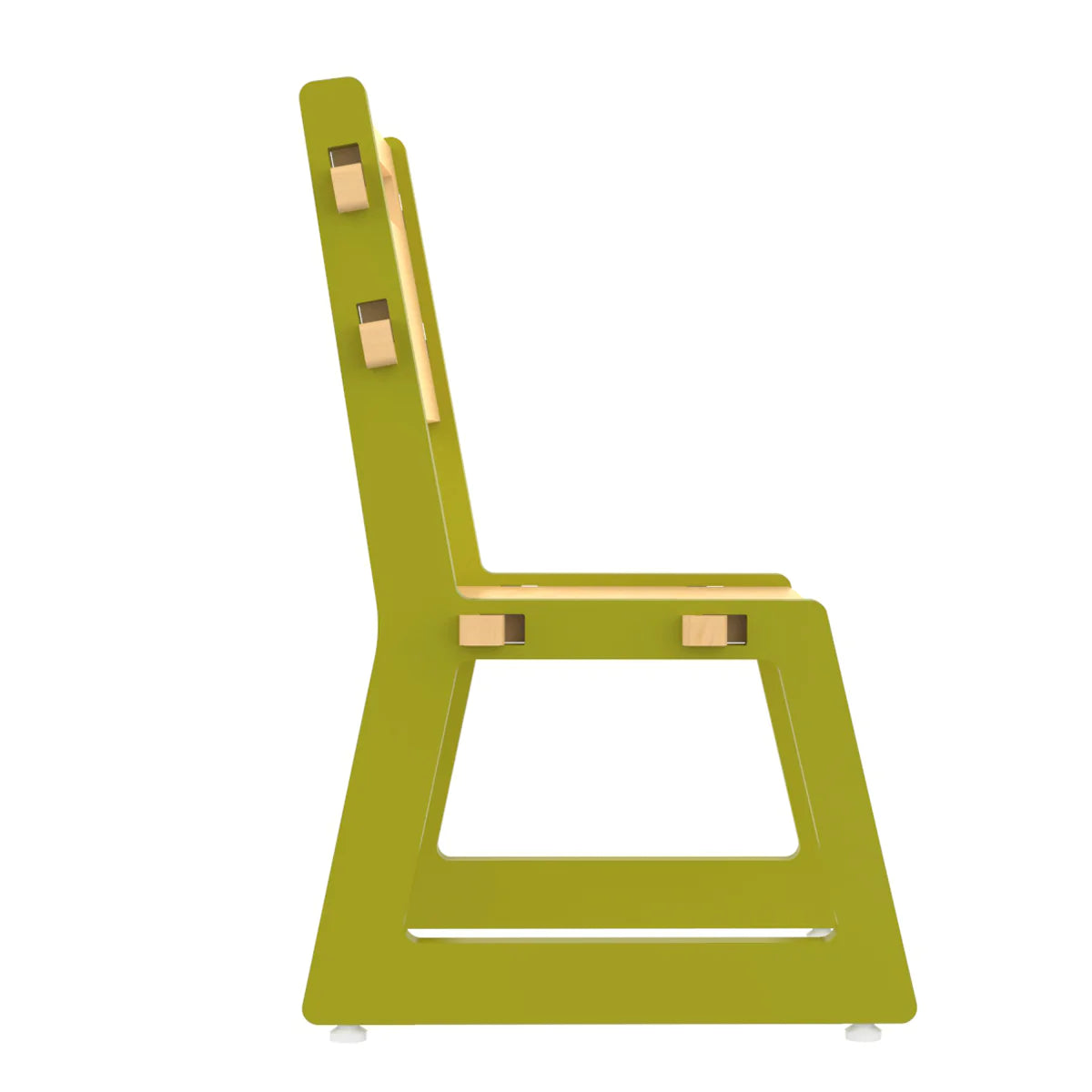 Buy Blue Apple Wooden Chair - Green - Side View - SkilloToys.com
