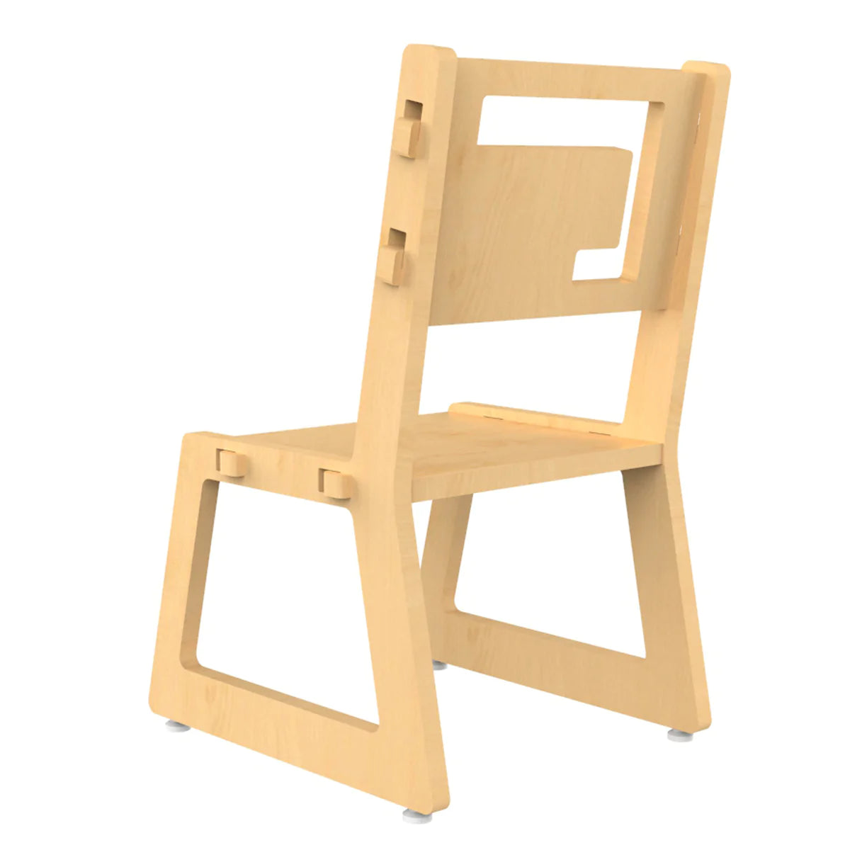 Buy Blue Apple Wooden Chair - Natural - Back View - SkilloToys.com