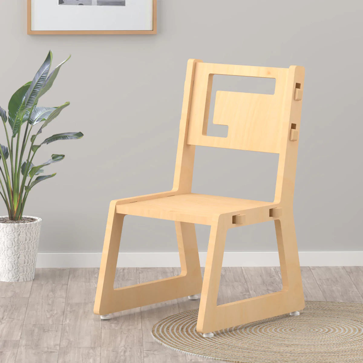 Buy Blue Apple Wooden Chair - Natural - Learning Furniture - SkilloToys.com