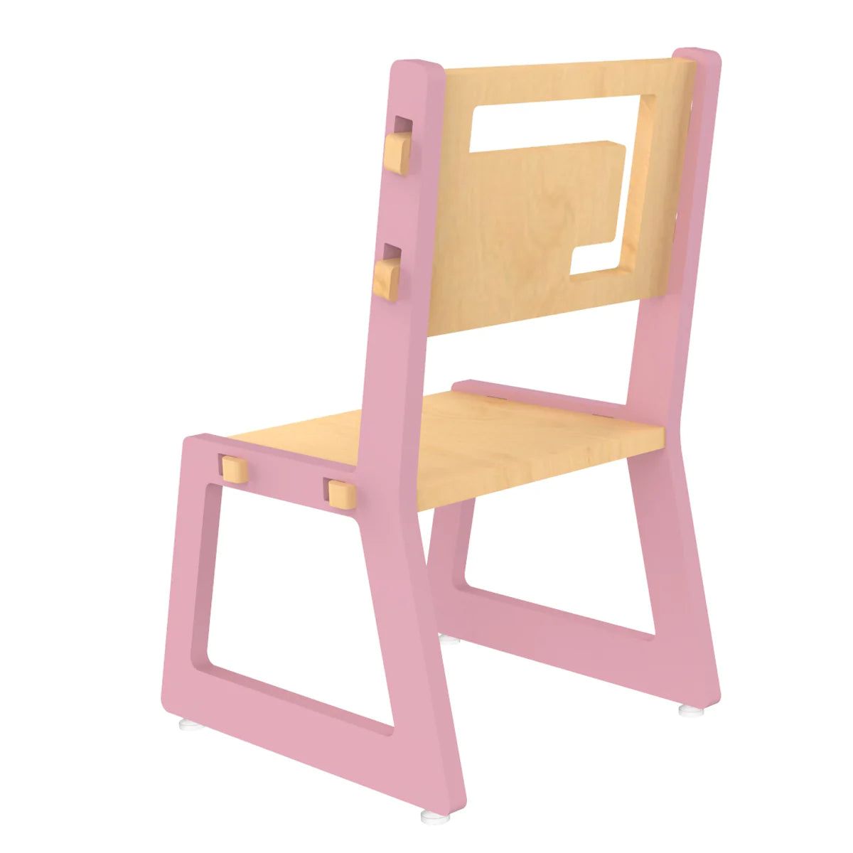 Buy Blue Apple Wooden Chair - Pink - Back View - SkilloToys.com