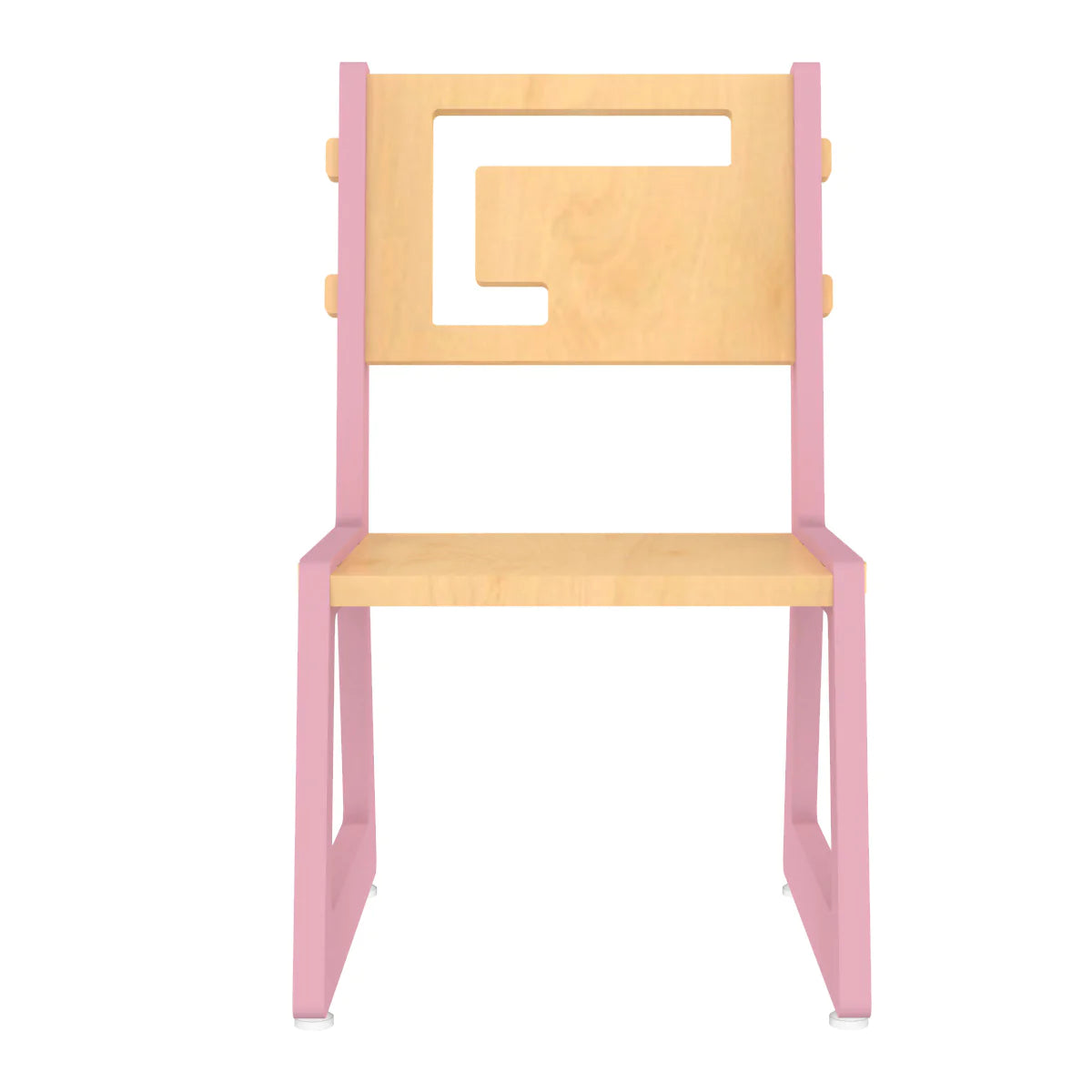 Buy Blue Apple Wooden Chair - Pink - Front View - SkilloToys.com