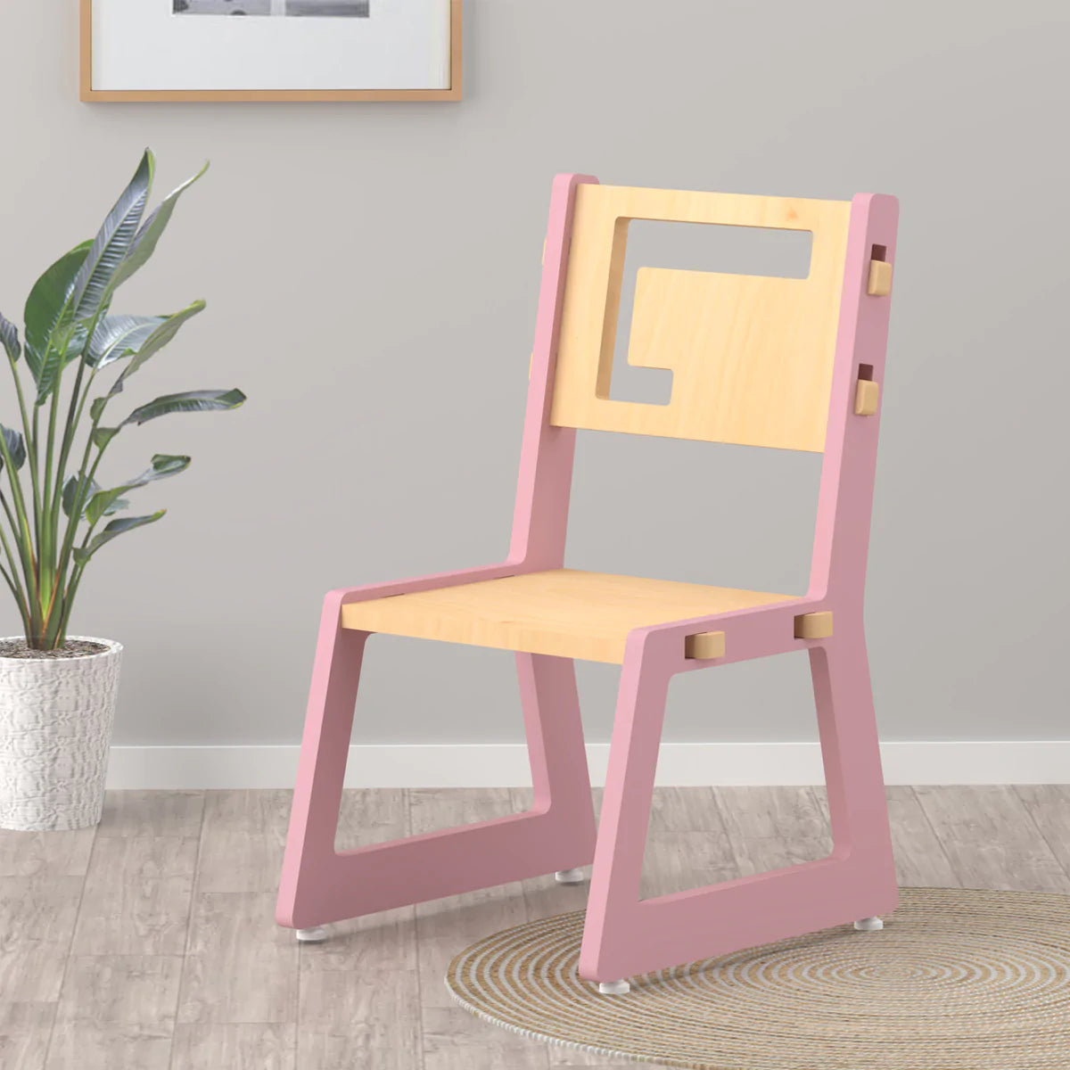 Buy Blue Apple Wooden Chair - Pink - Learning Furniture - SkilloToys.com