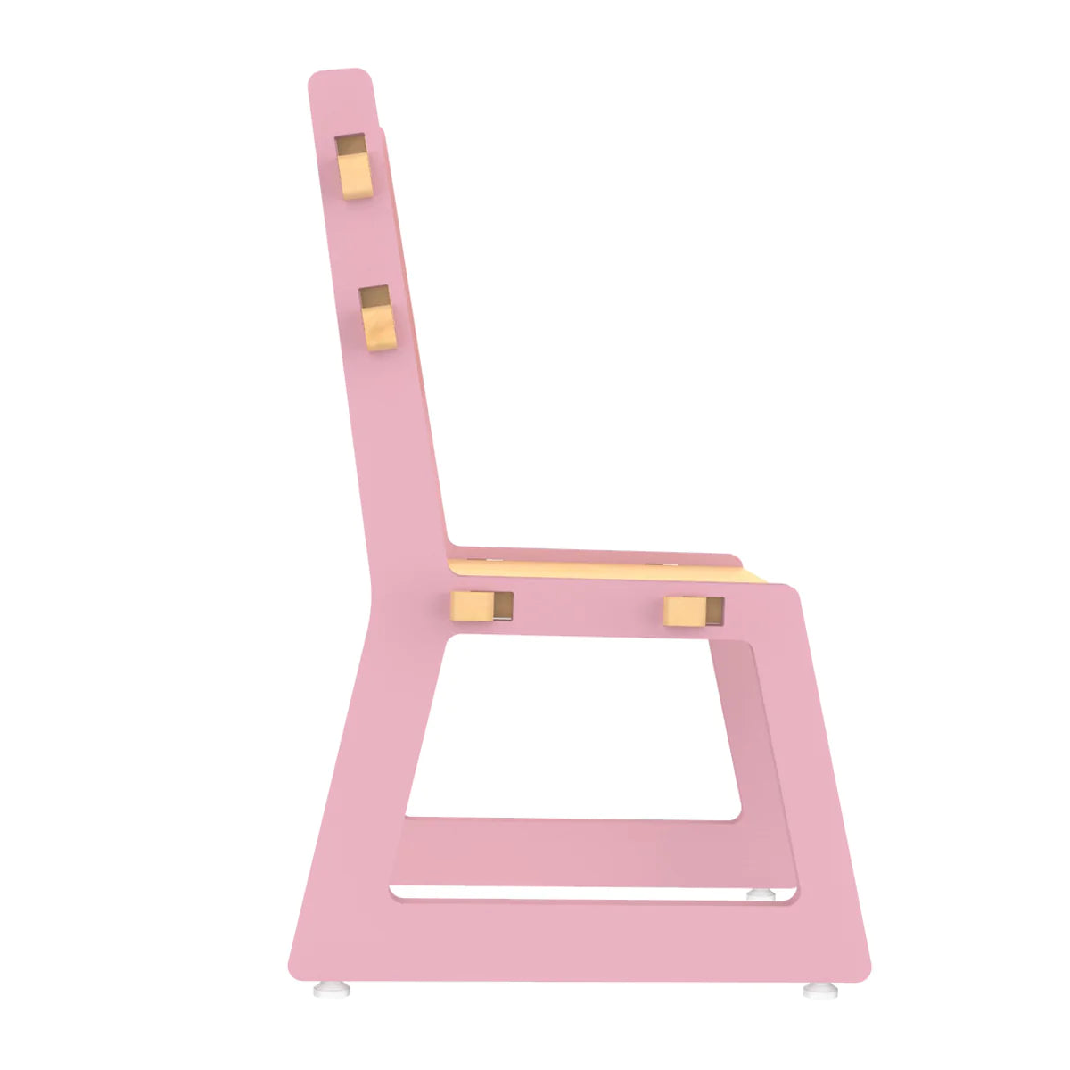 Buy Blue Apple Wooden Chair - Pink - Side View - SkilloToys.com