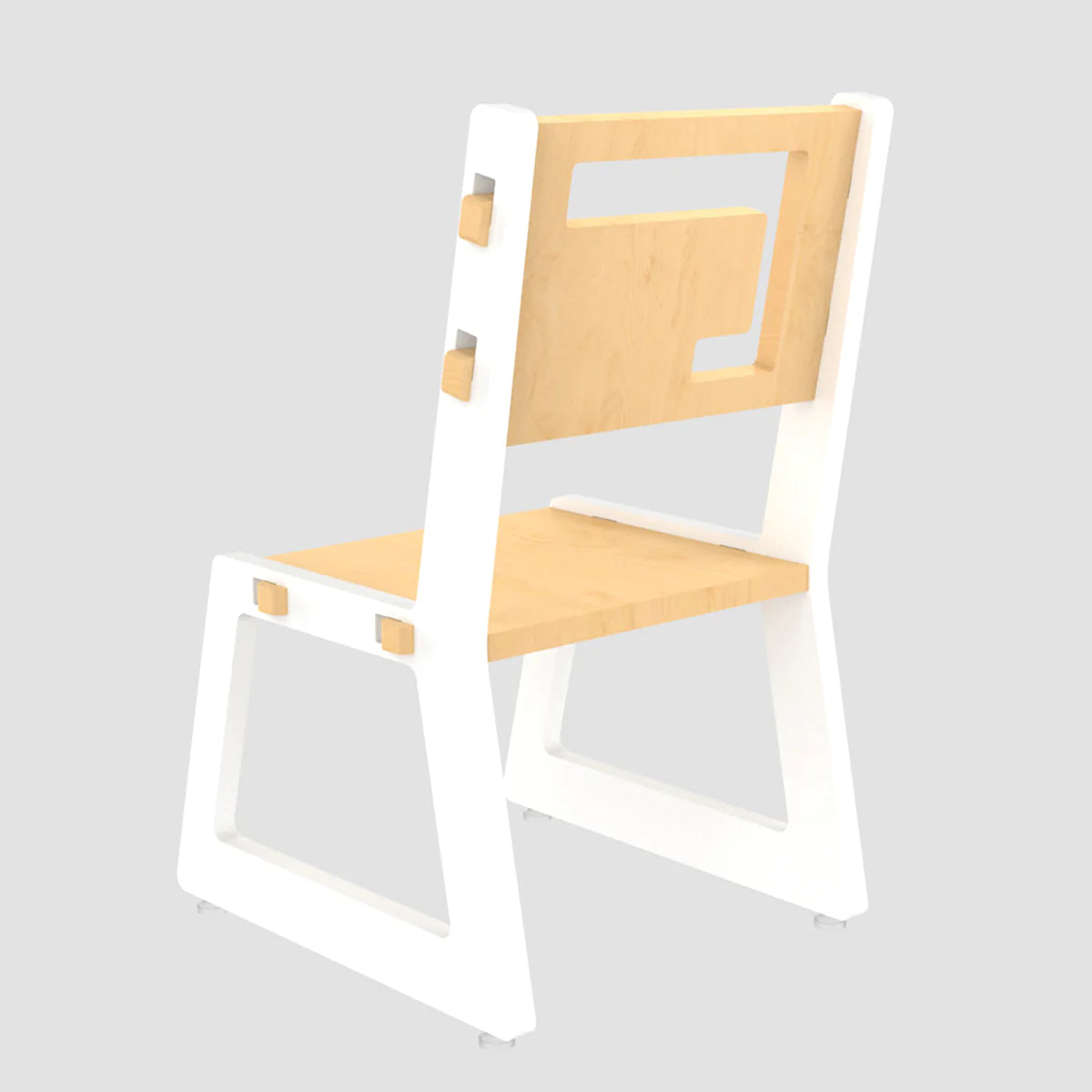 Buy Blue Apple Wooden Chair - White - Back View - SkilloToys.com