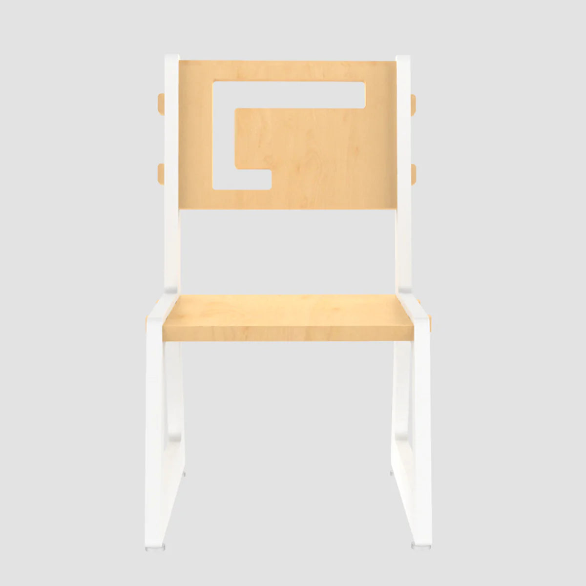 Buy Blue Apple Wooden Chair - White - Front View - SkilloToys.com