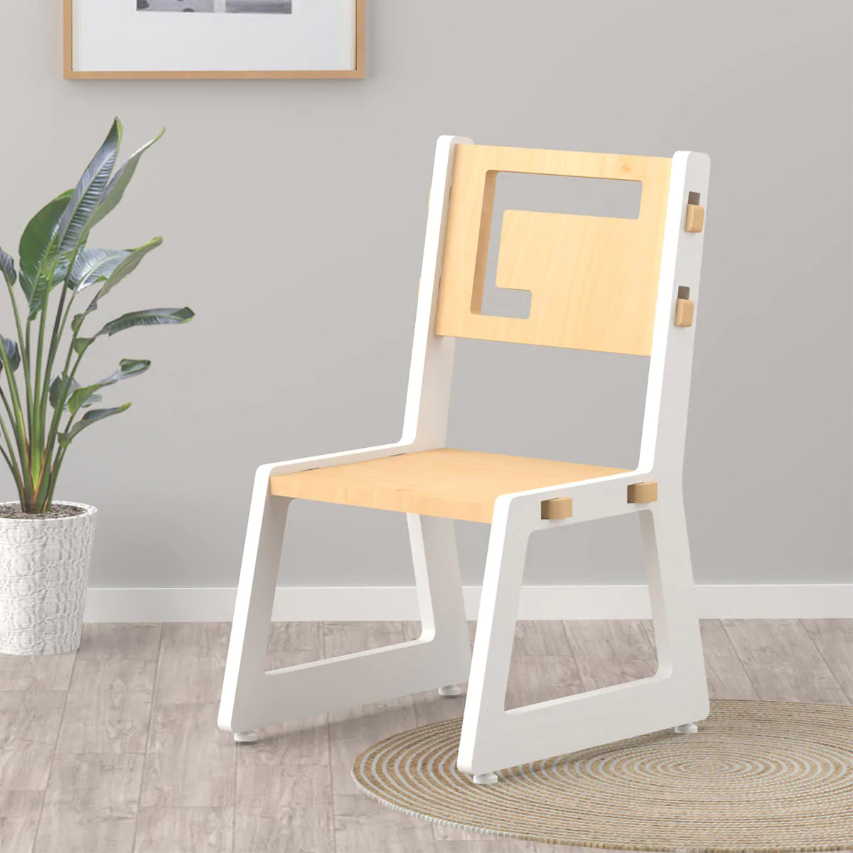 Buy Blue Apple Wooden Chair - White - Learning Furniture - SkilloToys.com