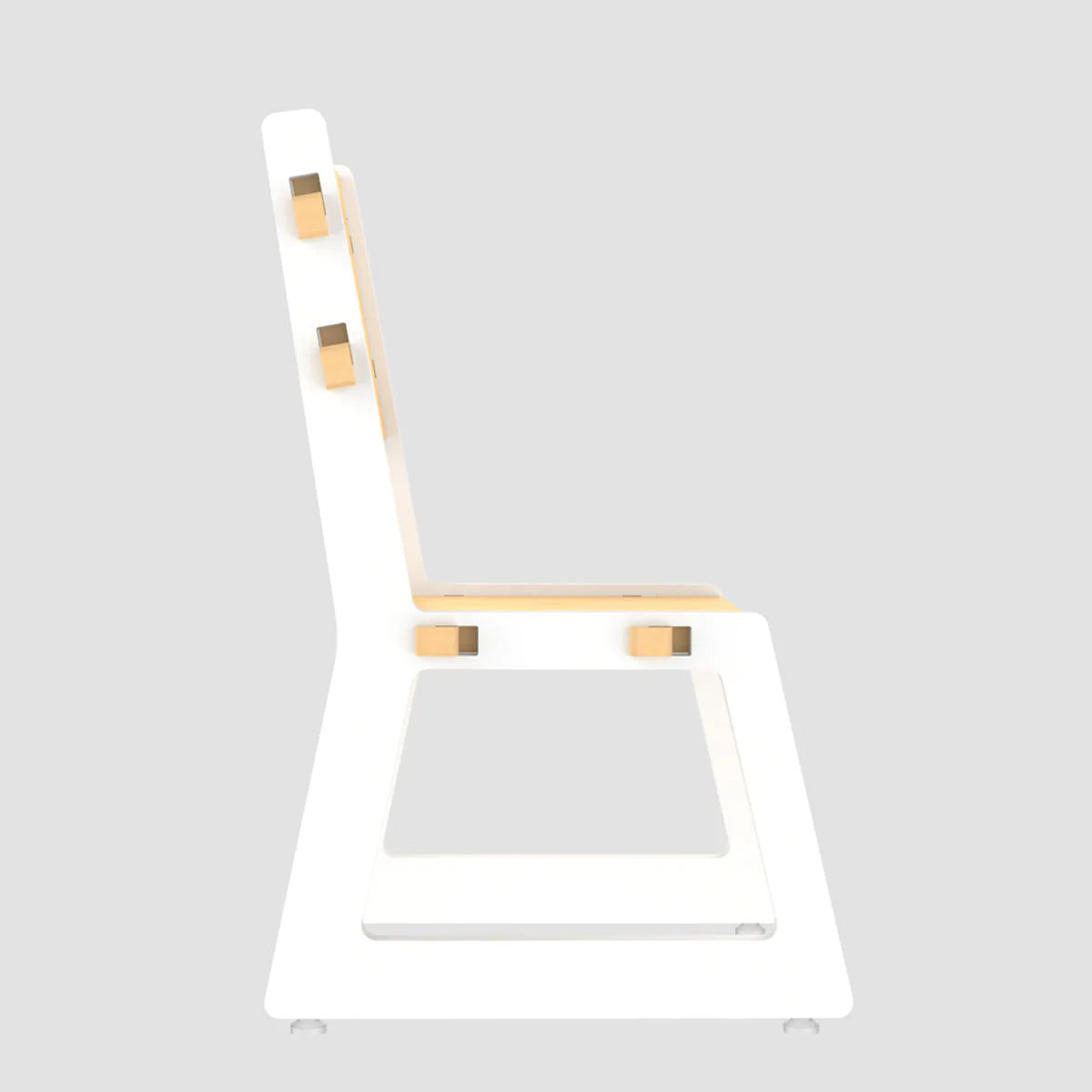 Buy Blue Apple Wooden Chair - White - Side View - SkilloToys.com