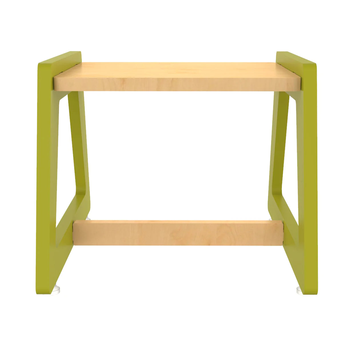 Buy Charcoal Chikku Multipurpose Wooden Stool - Green - Front View - SkilloToys.com