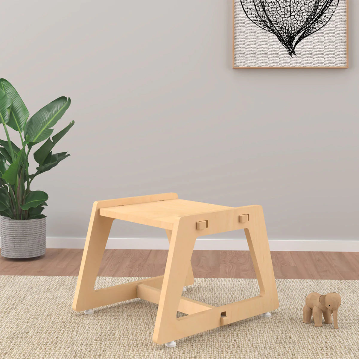 Buy Charcoal Chikku Multipurpose Wooden Stool - Natural - Learning Furniture - SkilloToys.com