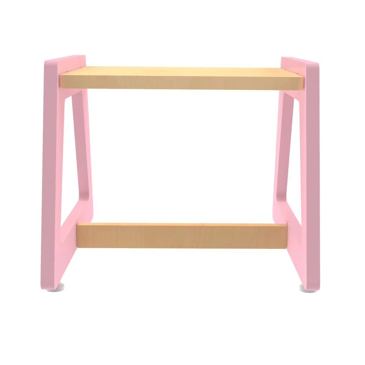 Buy Charcoal Chikku Multipurpose Wooden Stool - Pink - Front View - SkilloToys.com
