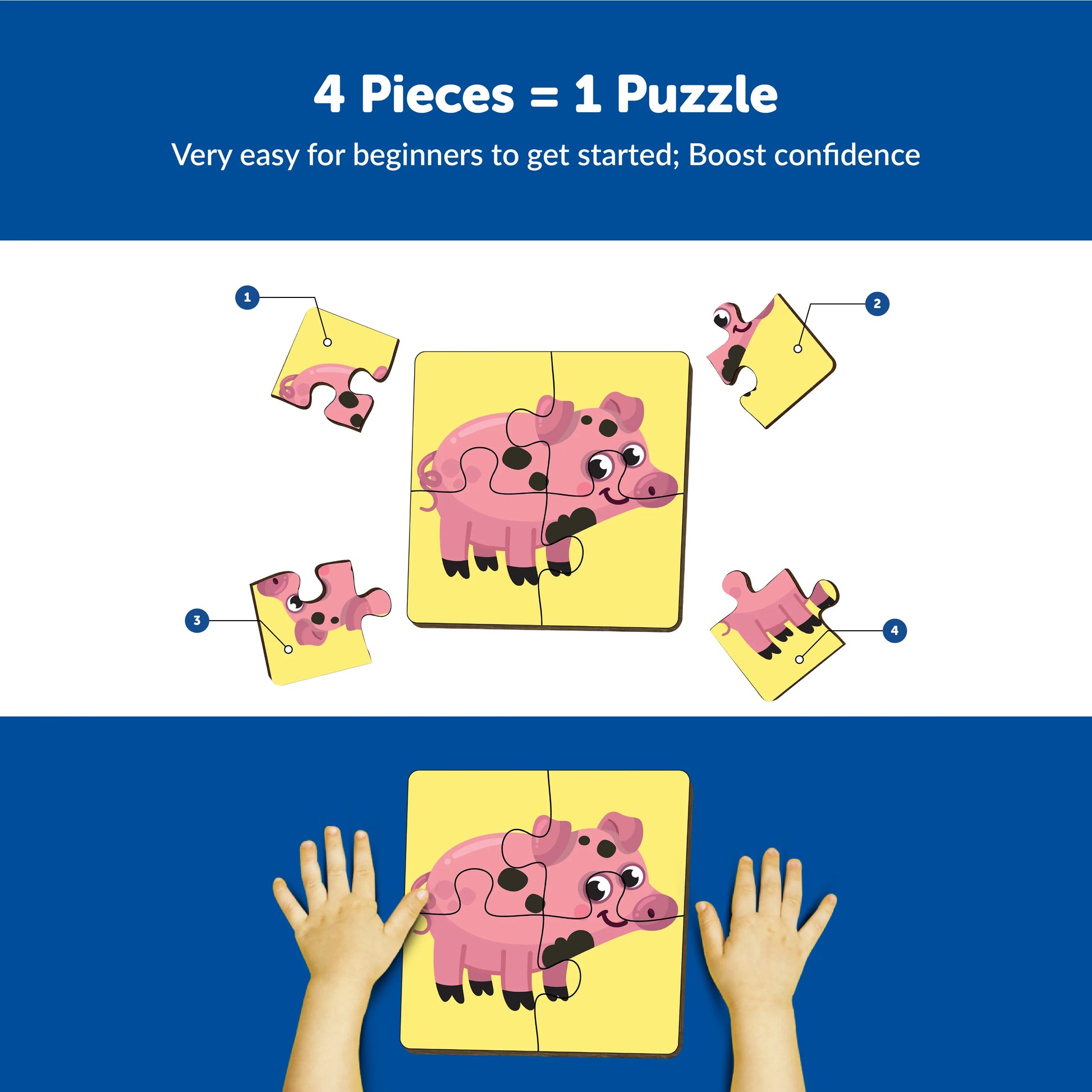 Buy Farm Animal Educational Wooden Puzzle Set - SkilloToys.com