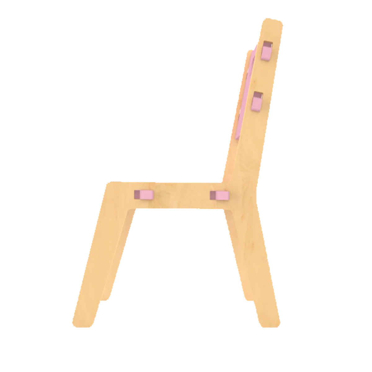 Buy Grey Guava Wooden Chair - Pink - Side View - SkilloToys.com