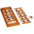 Kidken Montessori Seguin Ten Board: two beech boards with printed tens and slide-in cards forming numbers 11-99