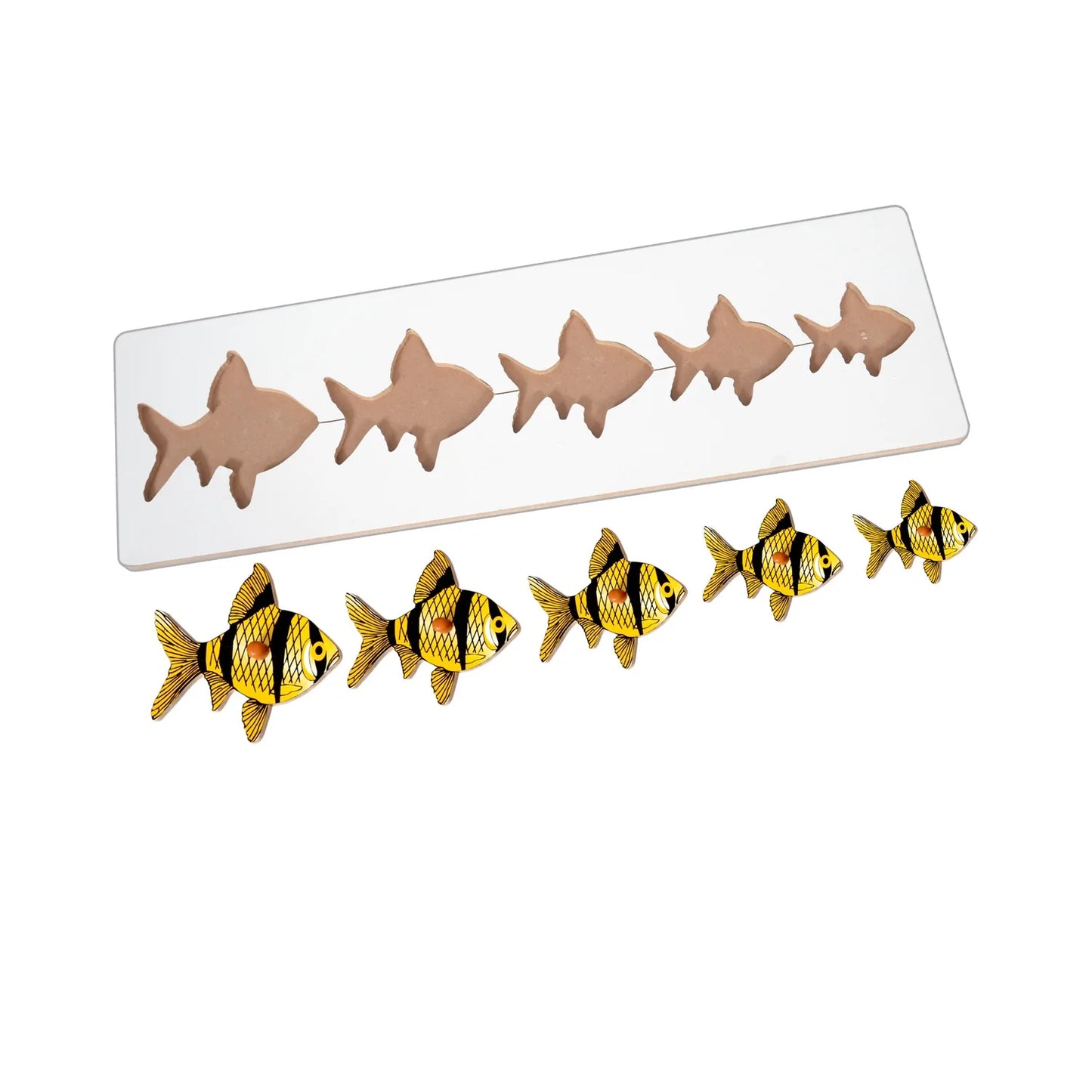 Montessori Size Variation Inset Learning Board - Fish