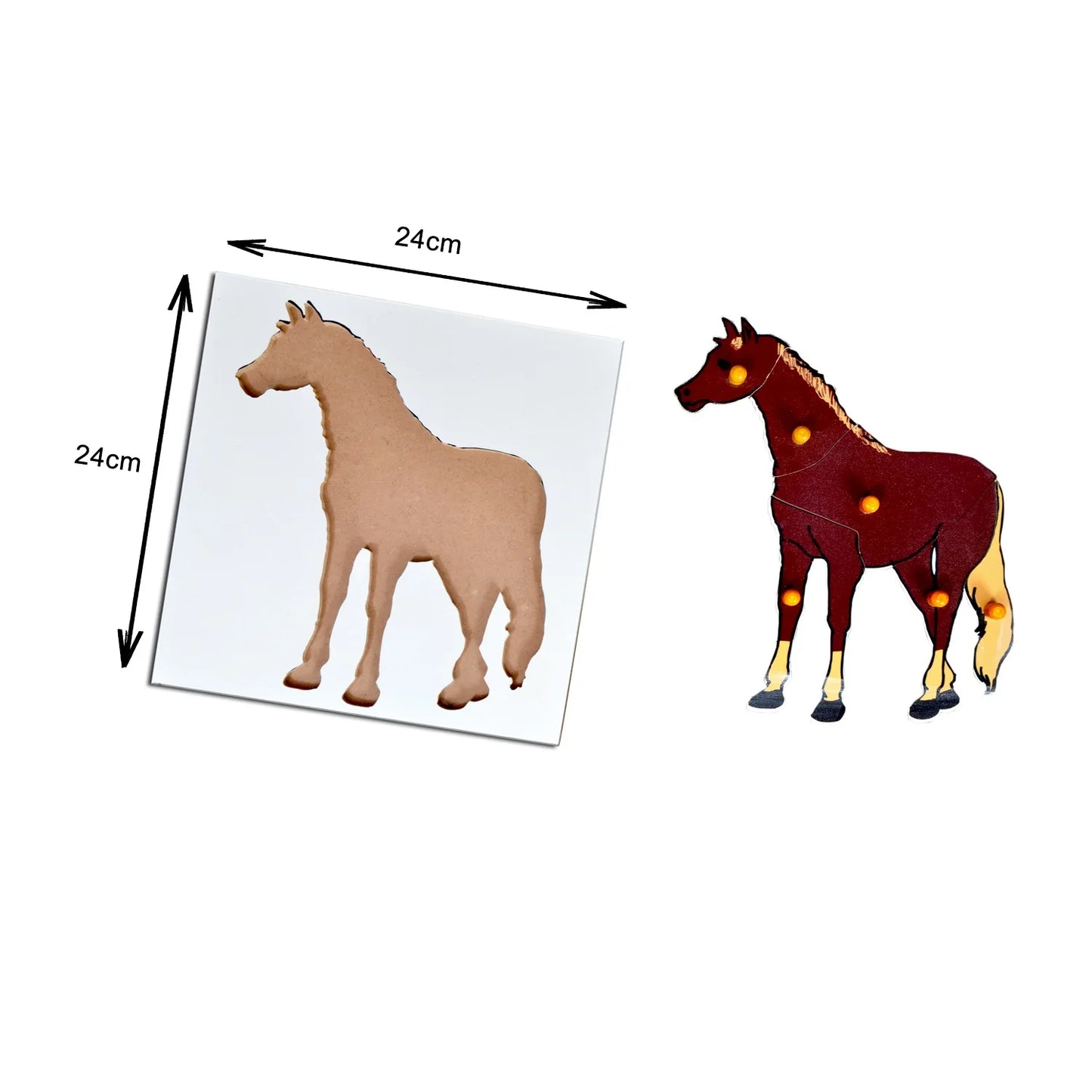 Montessori Wooden Pegged Learning Board - Horse