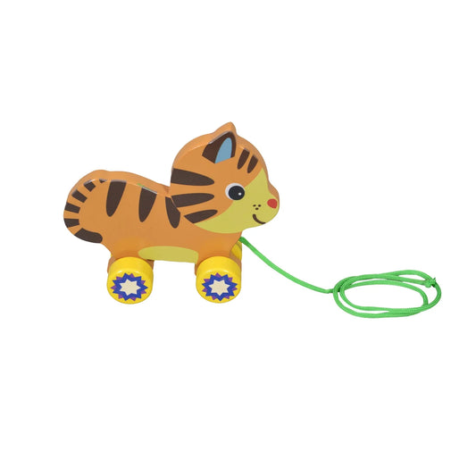 Pull Along Baby Tiger Wooden Toy