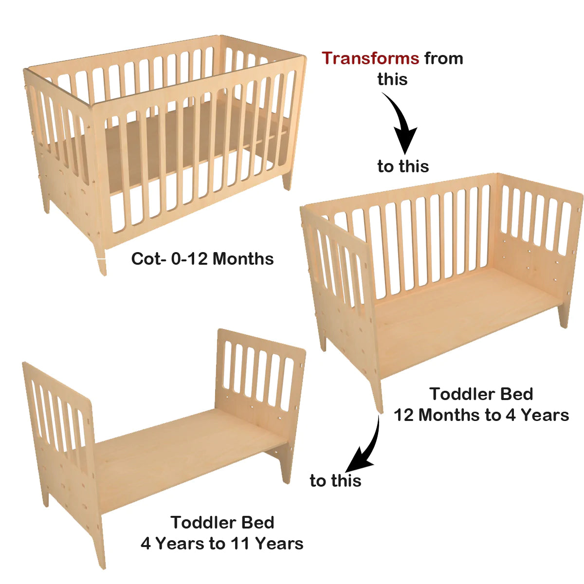 Buy Large Gold Cherry Wooden Crib - Instructions - SkilloToys.com