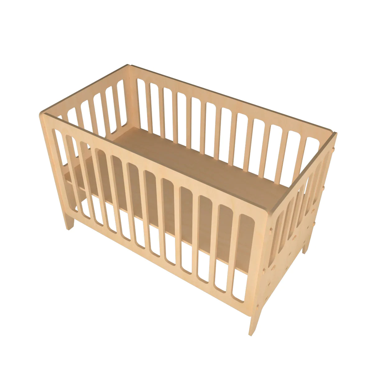 Buy Large Gold Cherry Wooden Crib - Natural - Upper View - SkilloToys.com