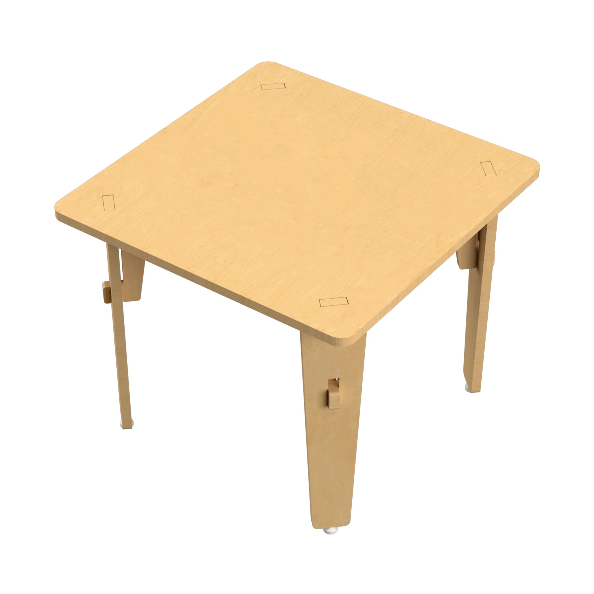 Buy Lime Fig Wooden Table - Natural (18 Inches) - Side View - SkilloToys.com