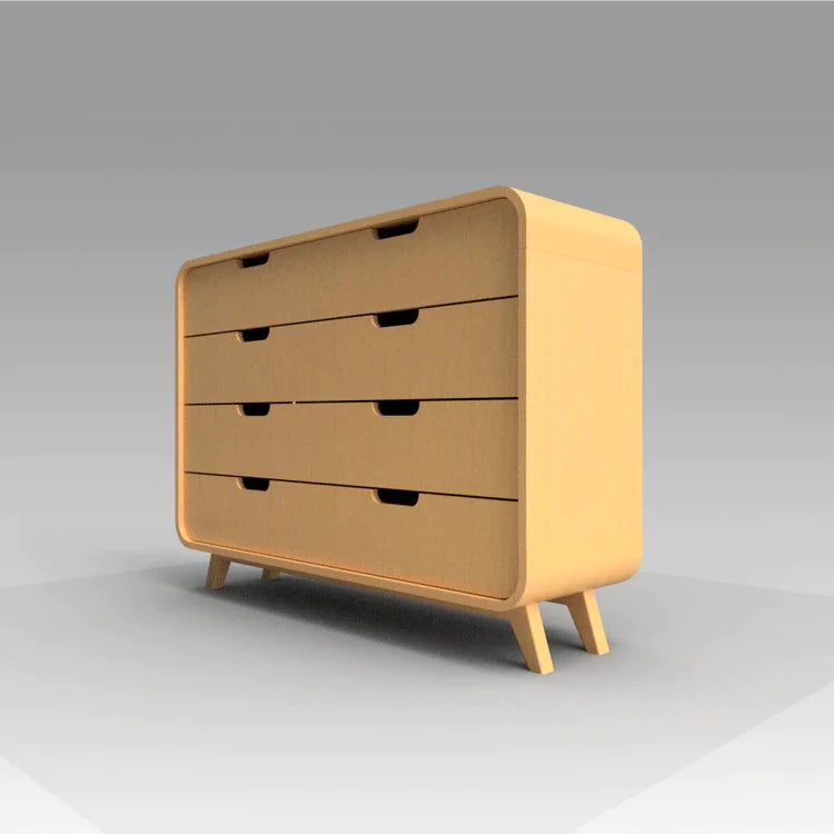 Buy Long Chiffonier Wooden Storage Box - Blue - Side View - SkilloToys.com