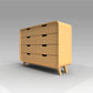 Buy Long Chiffonier Wooden Storage Box - Yellow - Side View - SkilloToys.com