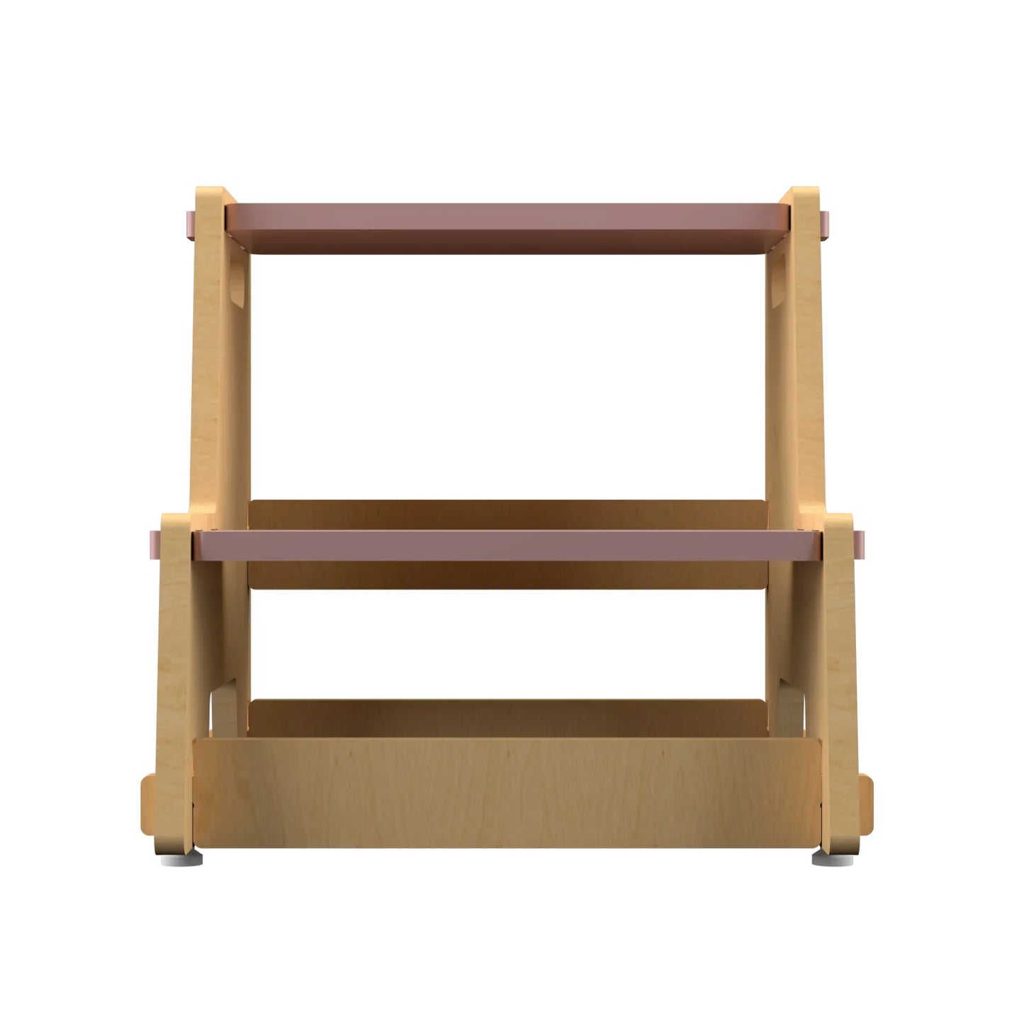 Buy Maroon Apricot Wooden Step Stool - Pink - Front View - SkilloToys.com