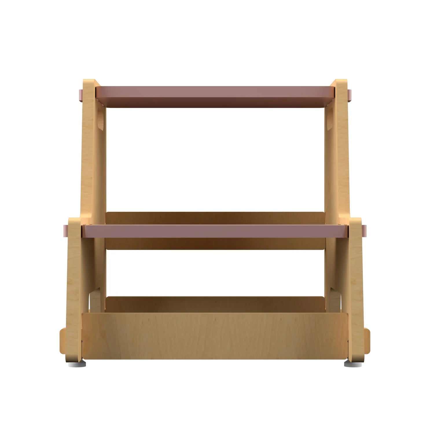 Buy Maroon Apricot Wooden Step Stool - Pink - Front View - SkilloToys.com