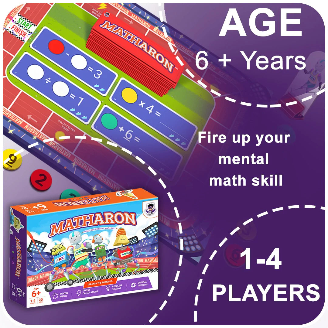 Buy Matharon Math Board Game - Age Group & No. of Players - SkilloToys.com