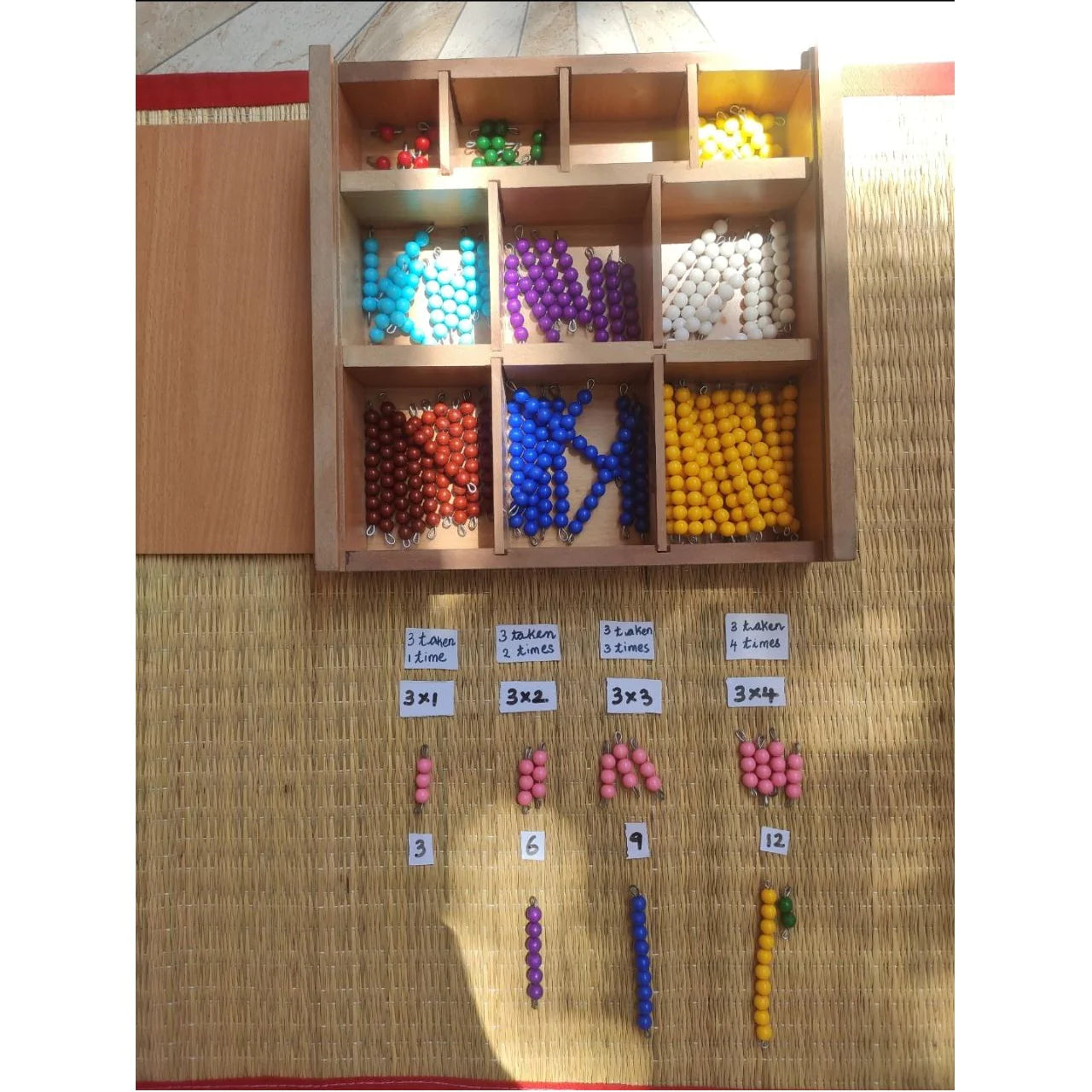 Buy Montessori Colored Beads Stairs with Tray - SkilloToys.com