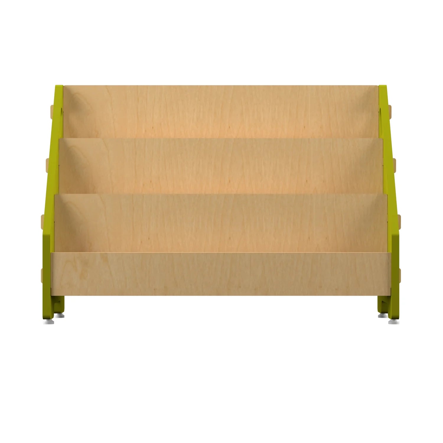 Buy Ochre Olive Wooden Book Rack - Green - Front View - SkilloToys.com