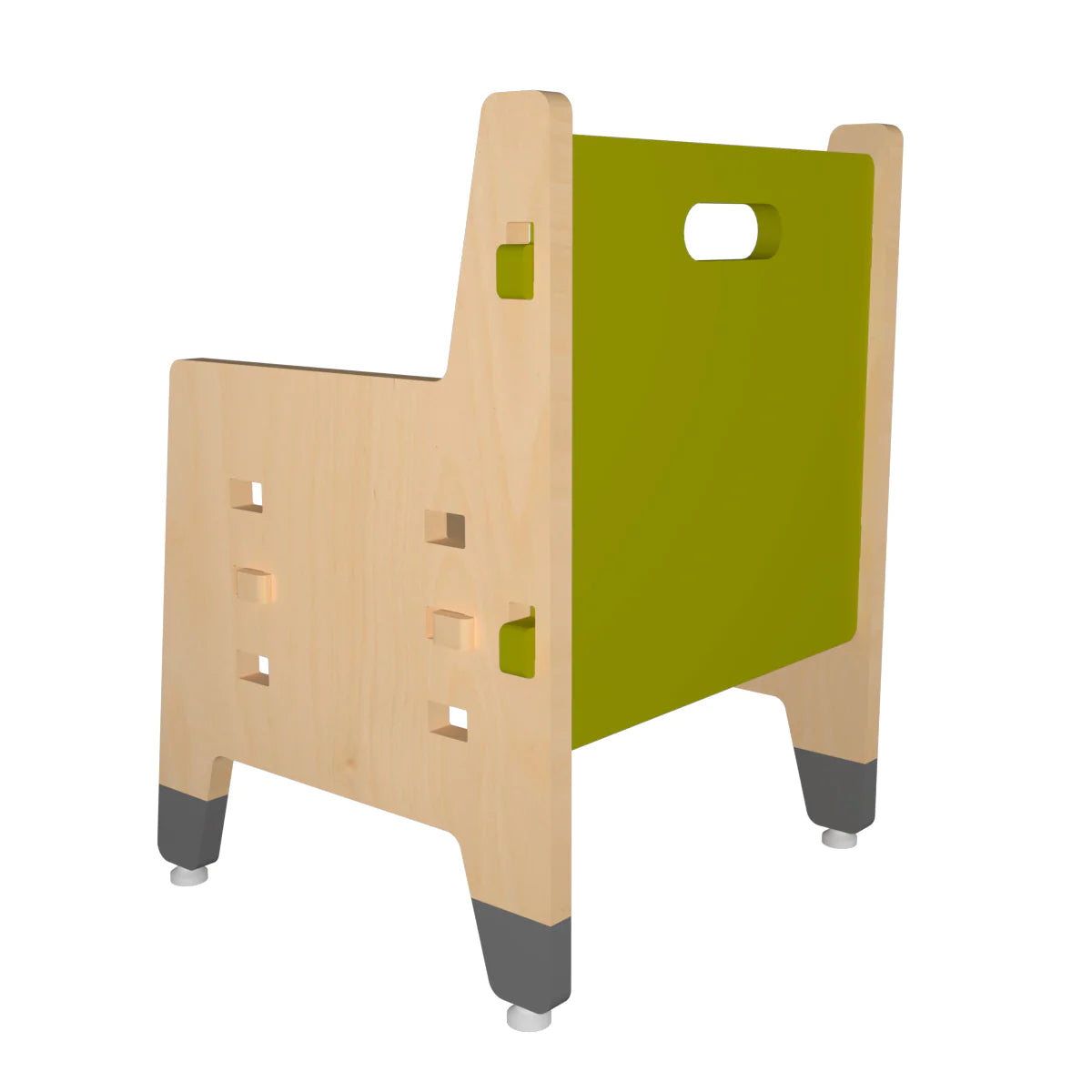 Buy Purple Mango Weaning Wooden Chair - Green - Back View - SkilloToys.com