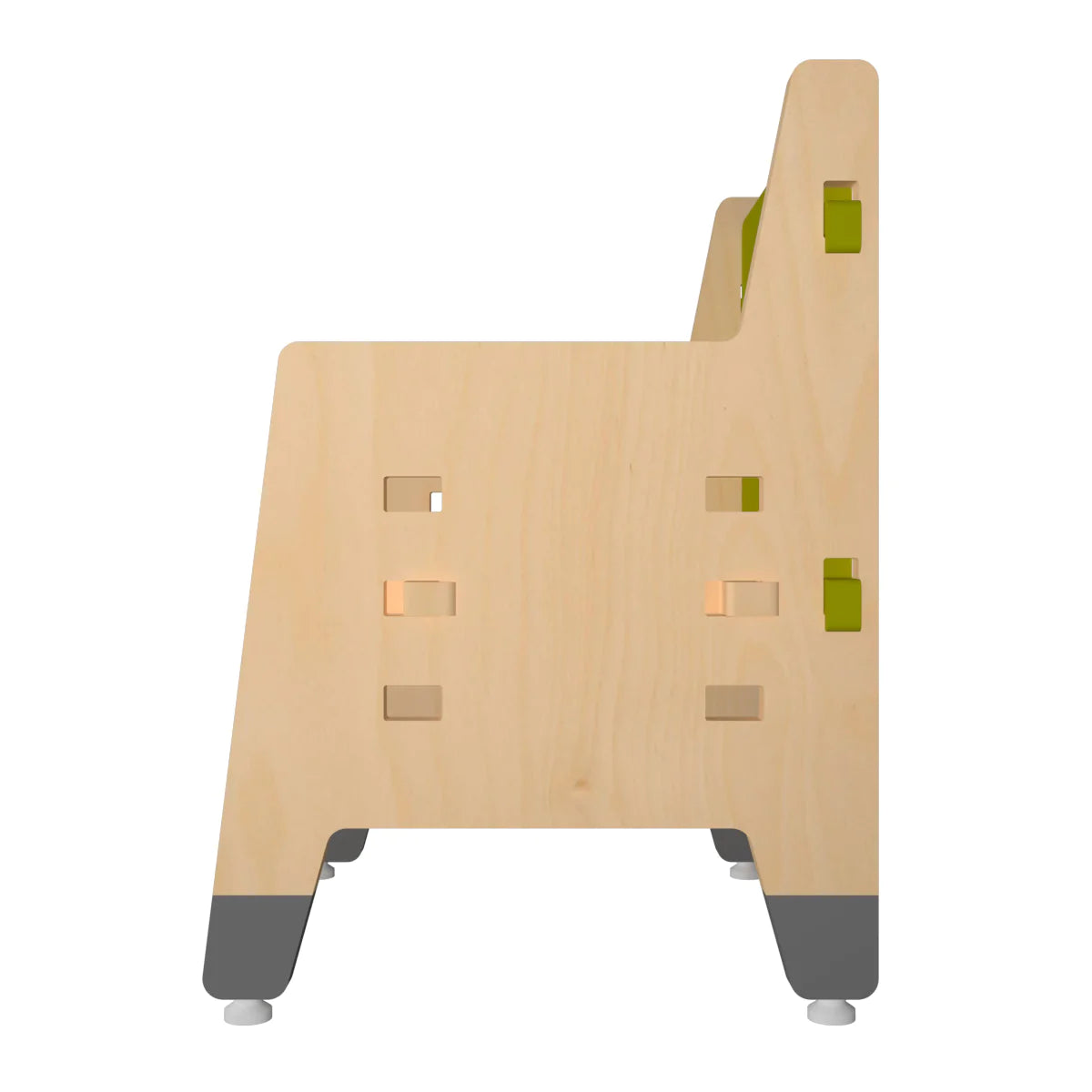 Buy Purple Mango Weaning Wooden Chair - Green - Side View - SkilloToys.com