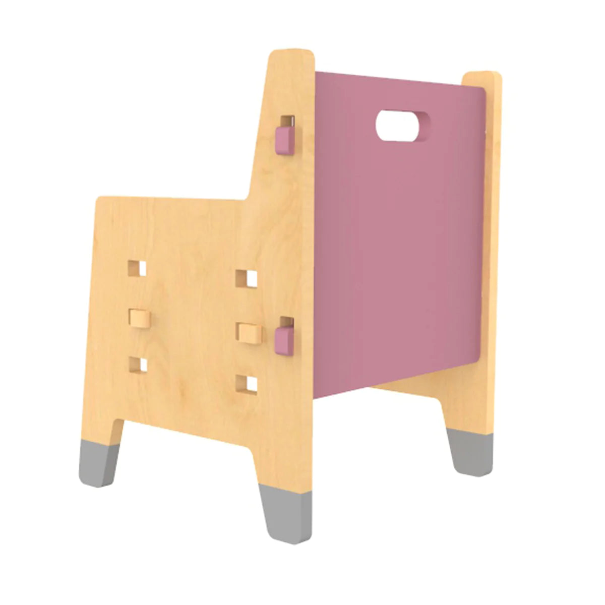 Buy Purple Mango Weaning Wooden Chair - Pink - Back View - SkilloToys.com
