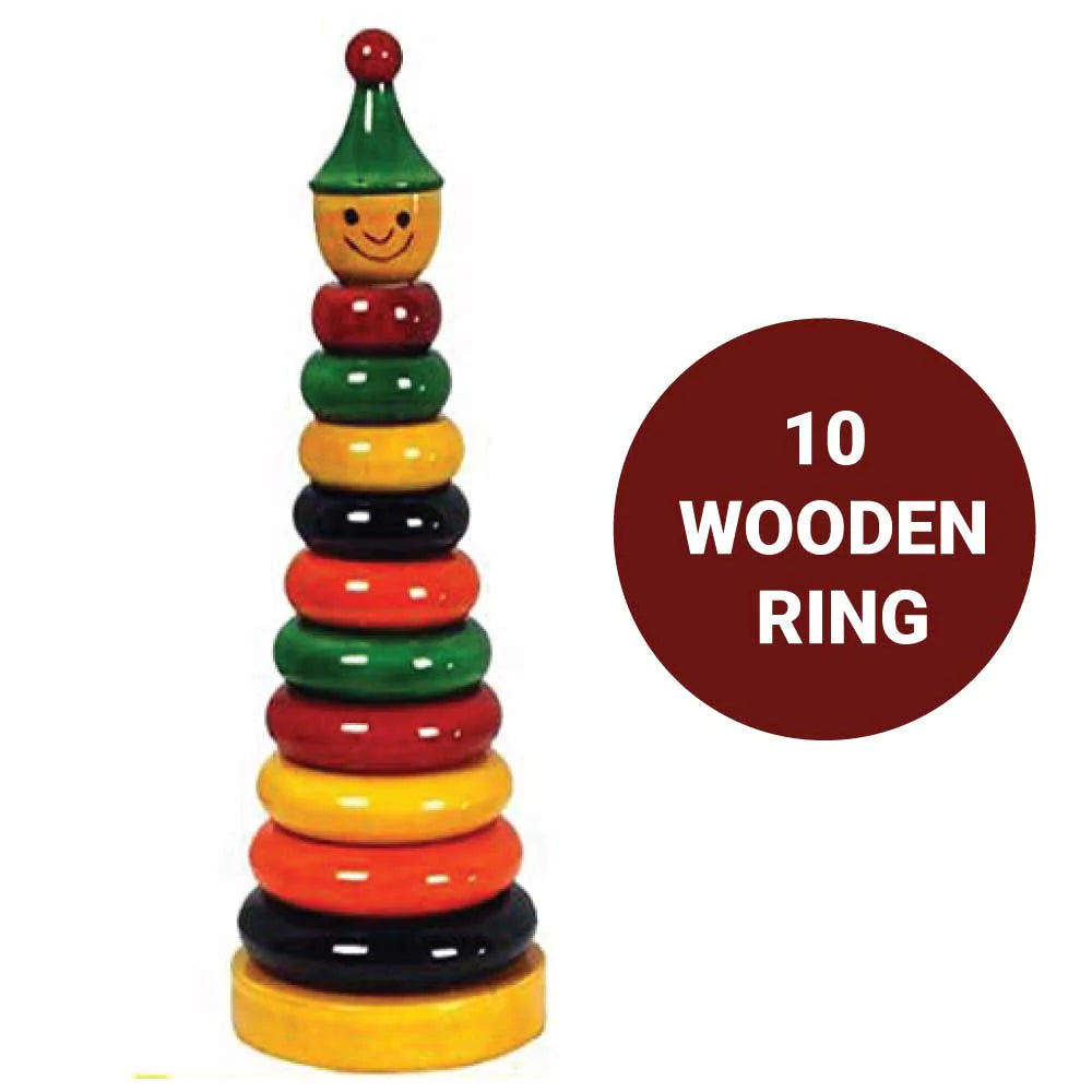 Buy Rainbow Stacking Wooden Ring Tower - SkilloToys.com