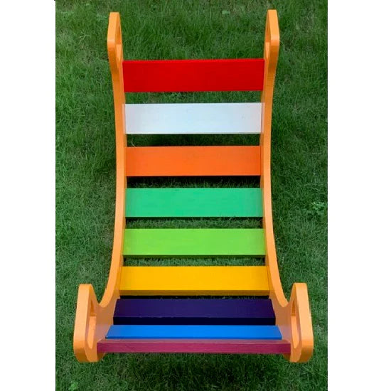 Buy Rainbow Wooden Rocker Toy - Above View - SkilloToys.com