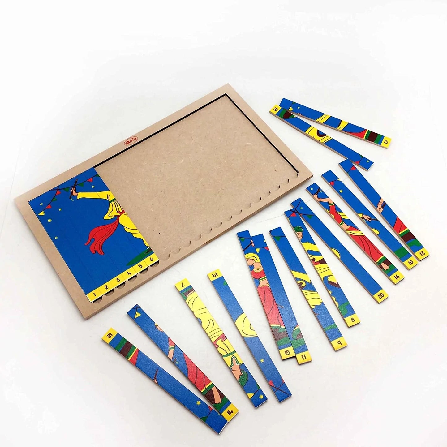 Buy Sequencing Puzzle Dandiya Wooden Toy - Benefits - SkilloToys.com