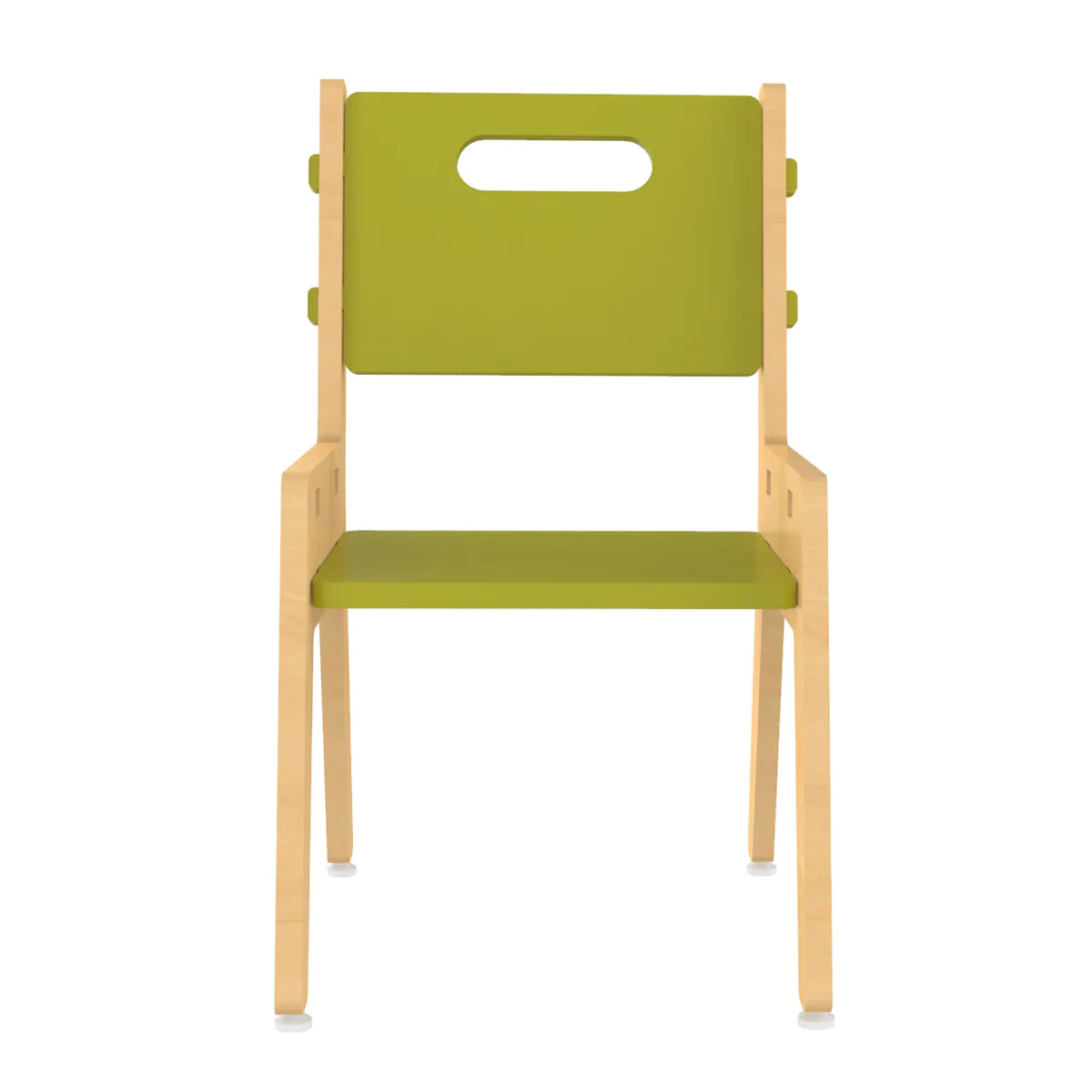 Buy Silver Peach Wooden Chair - Green - Front View - SkilloToys.com