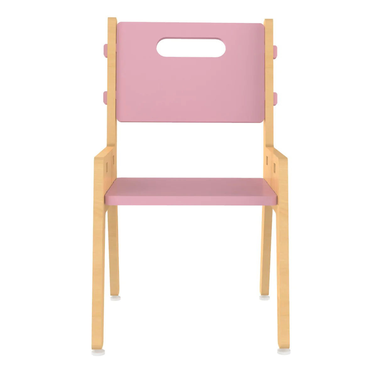 Buy Silver Peach Wooden Chair - Pink - Front View - SkilloToys.com