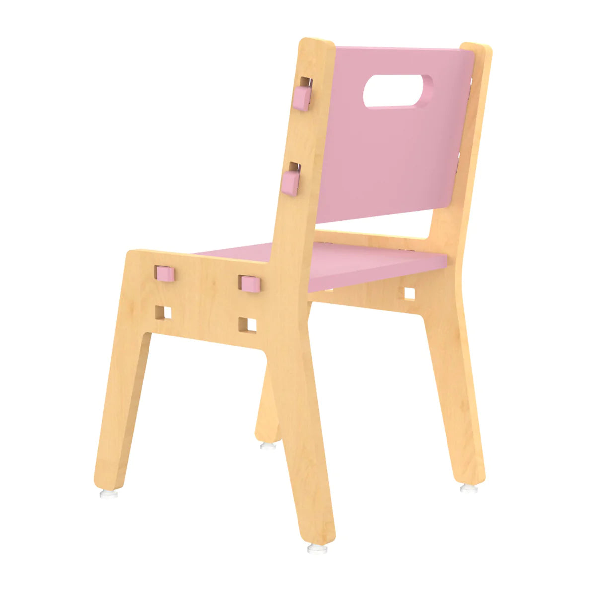 Buy Silver Peach Wooden Chair - Pink - Side View - SkilloToys.com