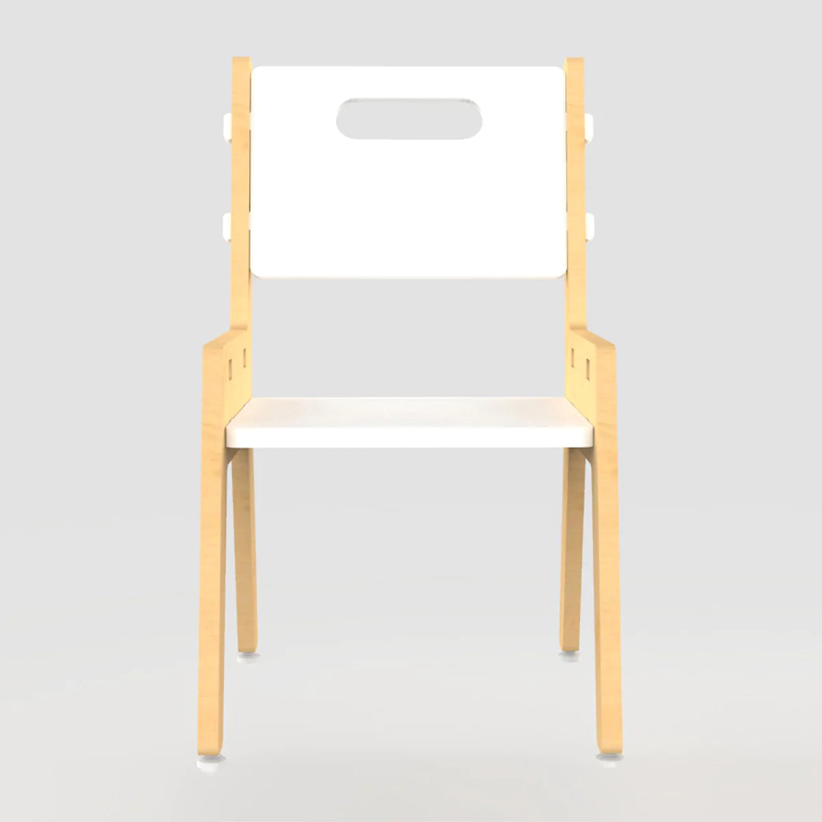 Buy Silver Peach Wooden Chair - White - Front View - SkilloToys.com