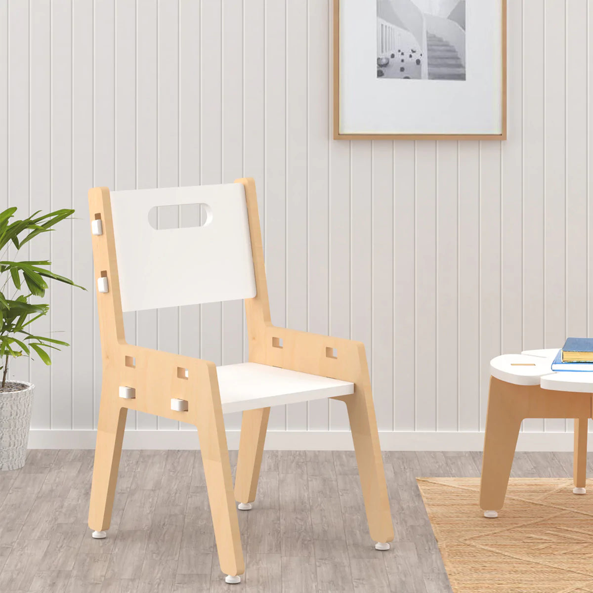 Buy Silver Peach Wooden Chair - White - Learning Furniture - SkilloToys.com