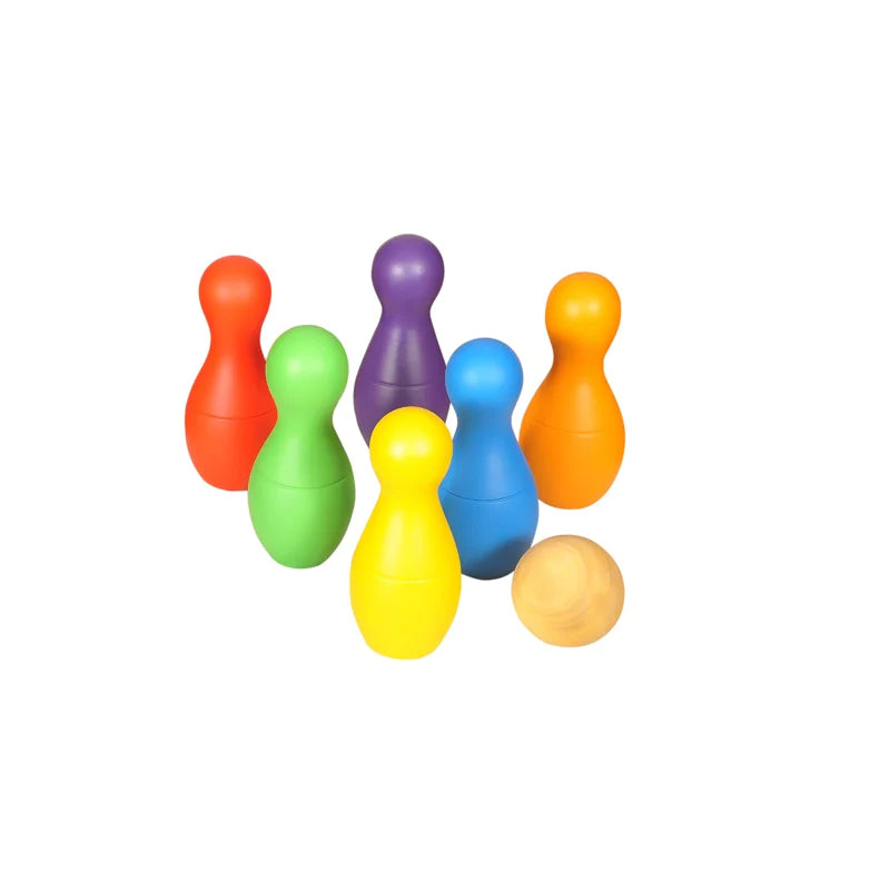 Buy Thasvi Rainbow Bowling Set Wooden - SkilloToys.com