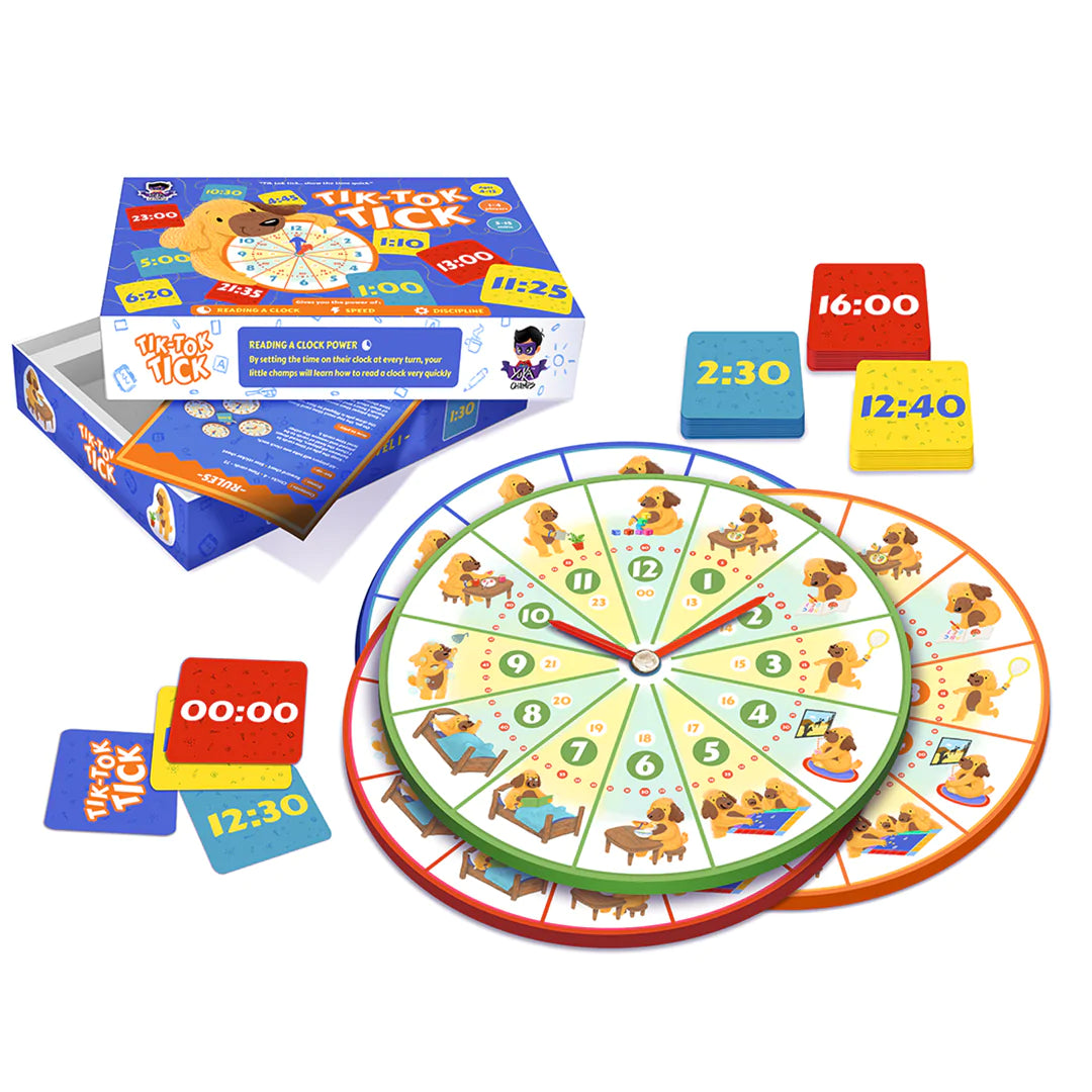 Buy Tik Tok Tick - Show the Time Quick Board Game - Full Game Board - SkilloToys.com