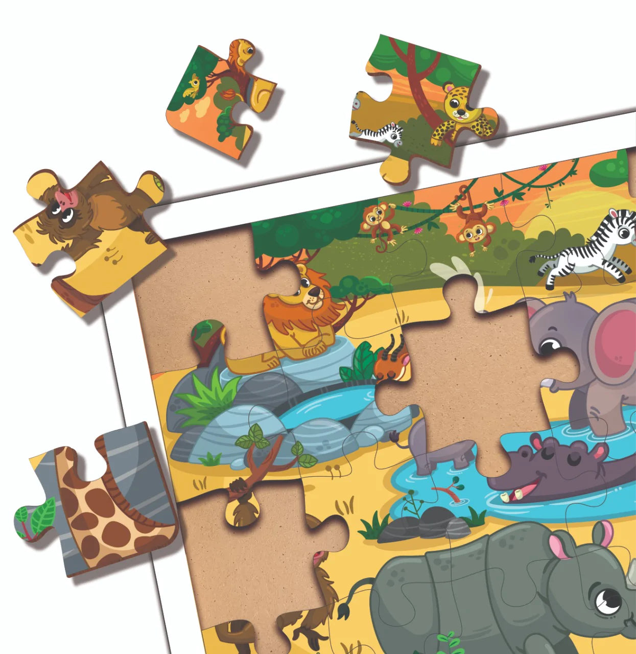 Buy Wild Safari Animal Wooden Puzzle Set - SkilloToys.com