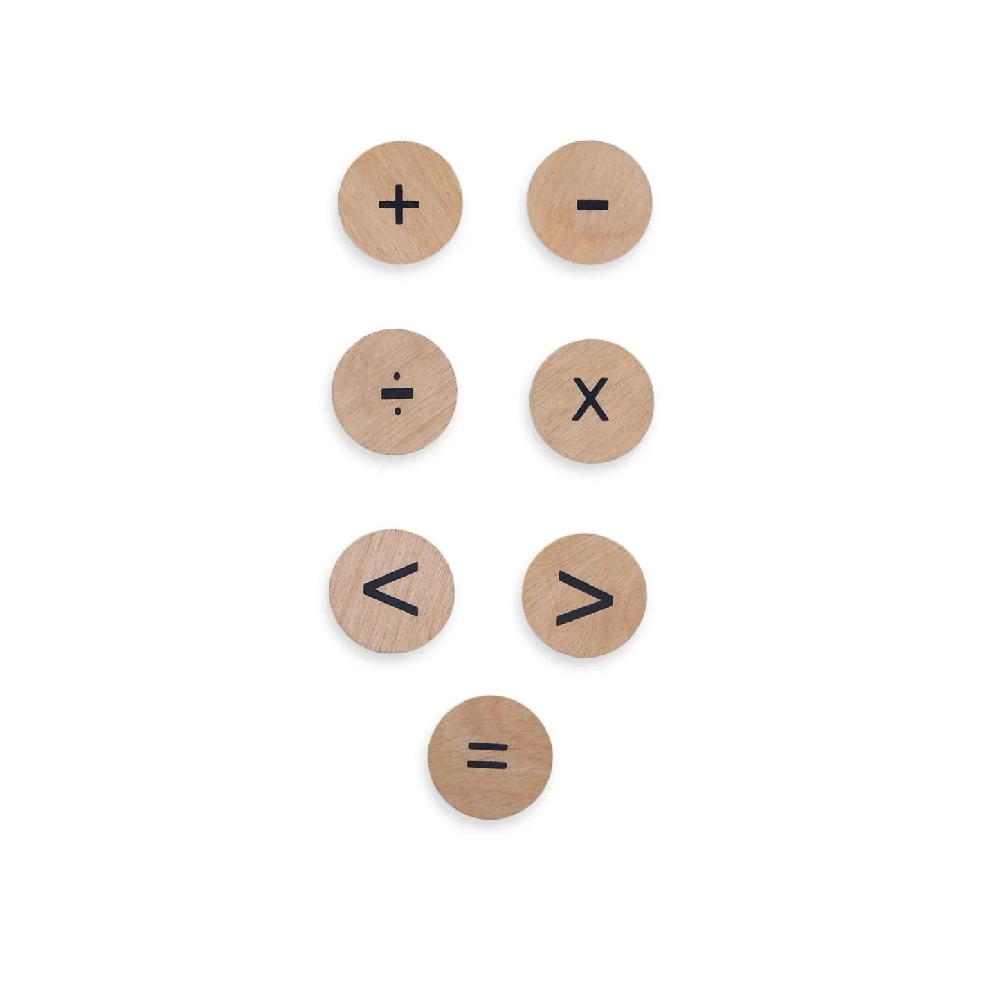 Buy Wooden Number Learning Coins - Mathematics Symbols - SkilloToys.com