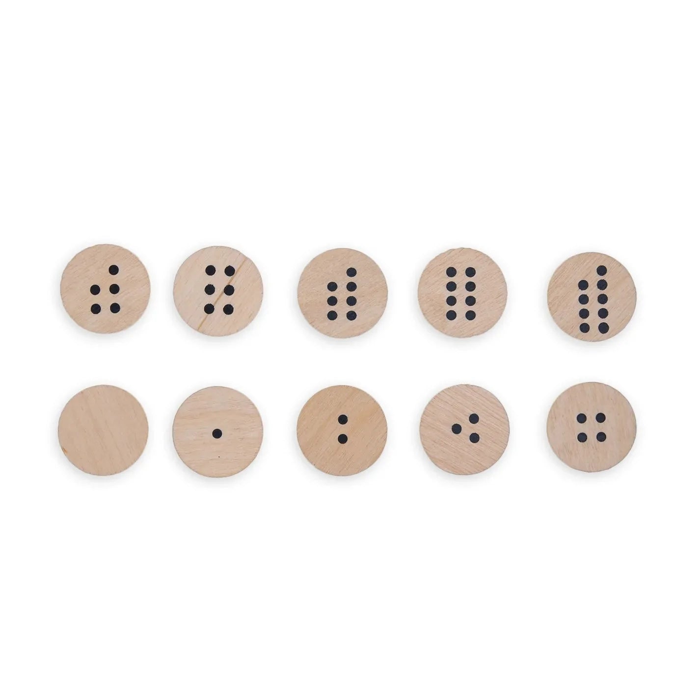 Wooden Number Learning Coins