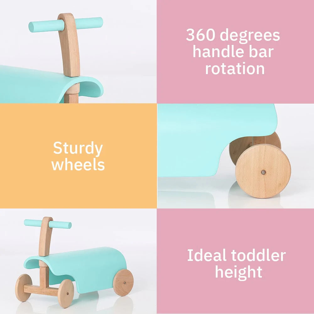 Buy Wooden Push Scooter - Blue - SkilloToys.com