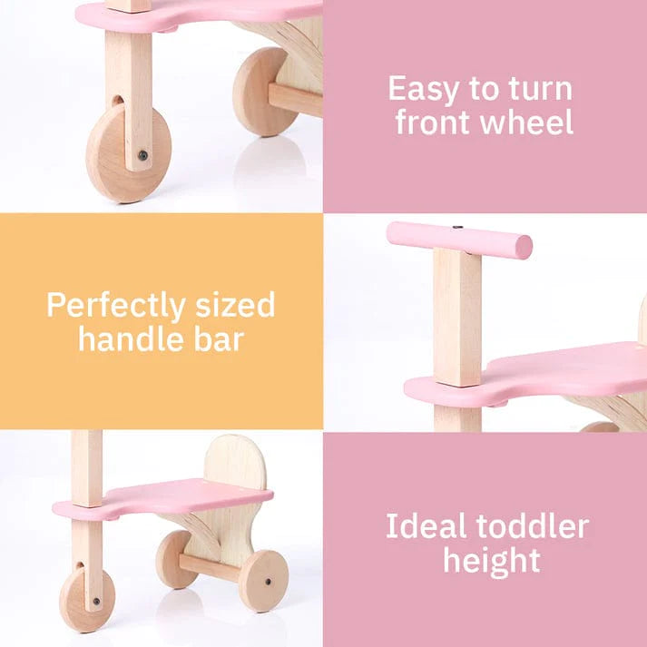 Buy Wooden Tuk Tuk Tricycle - Pink - SkilloToys.com